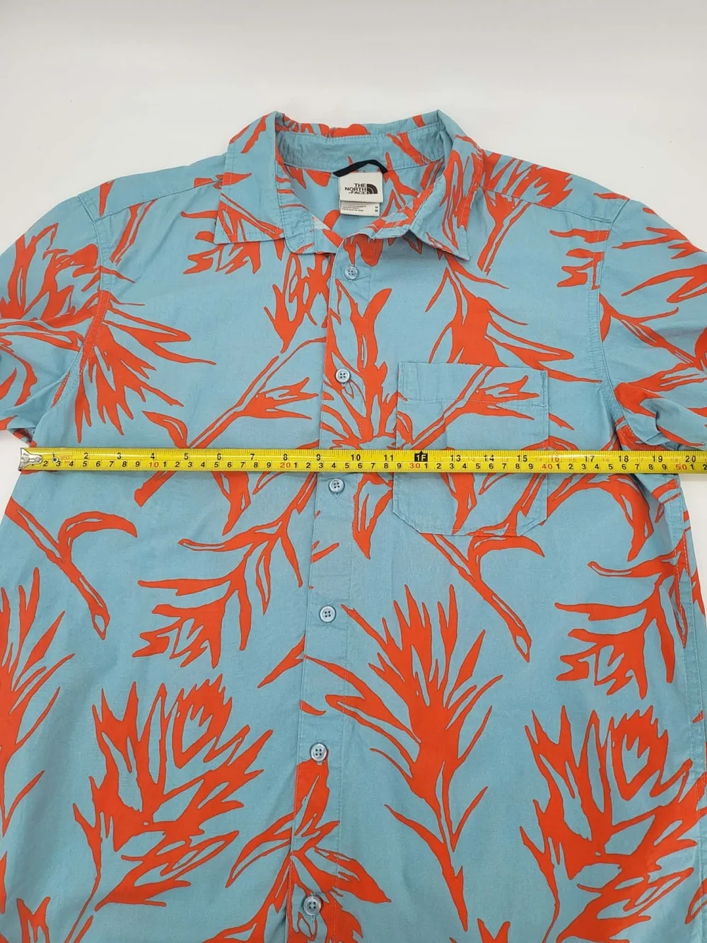 The North Face Men’s Short Sleeve Blue & Orange Floral Shirt